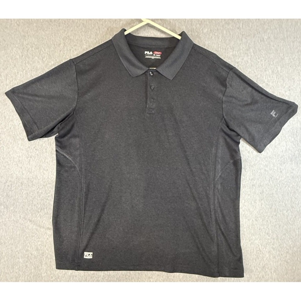 FILA Sport Mens Performance Polo Golf Short Sleeve Shirt Dark Gray Size XL